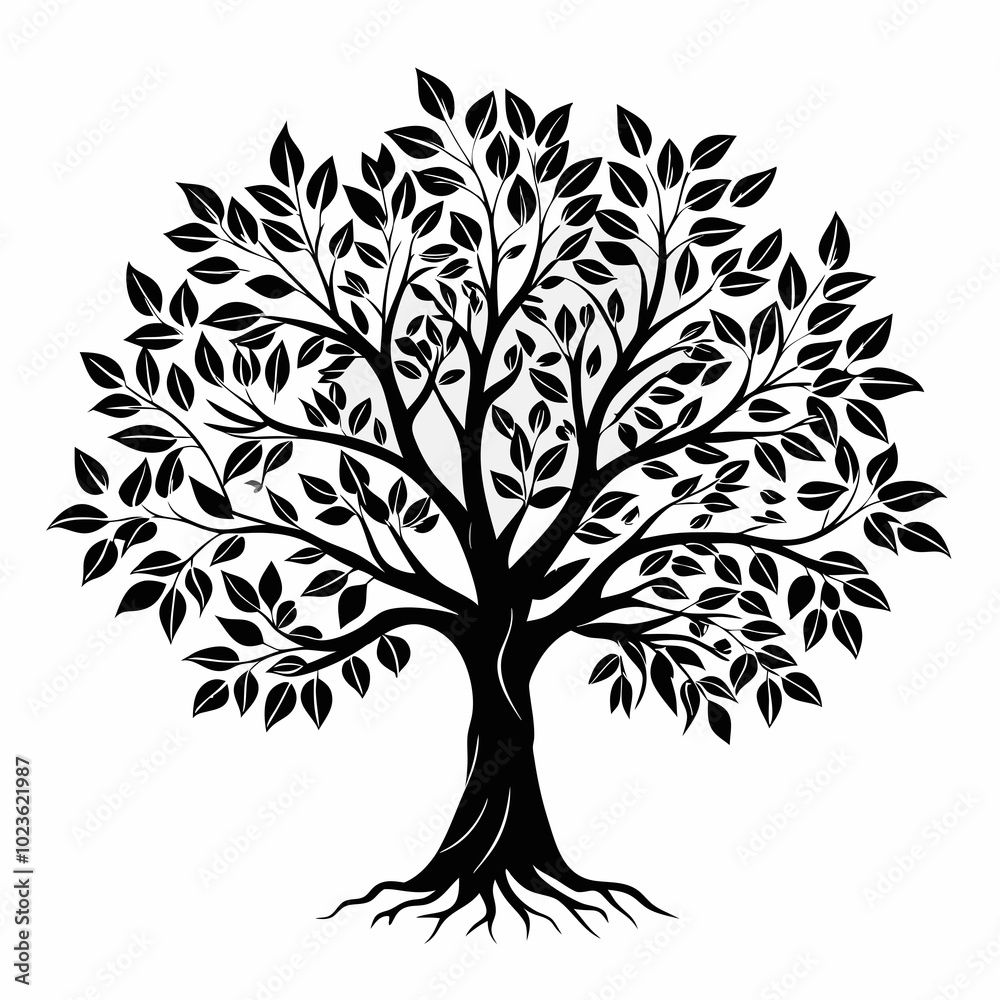 Obraz premium zelkova--tree-silhouette