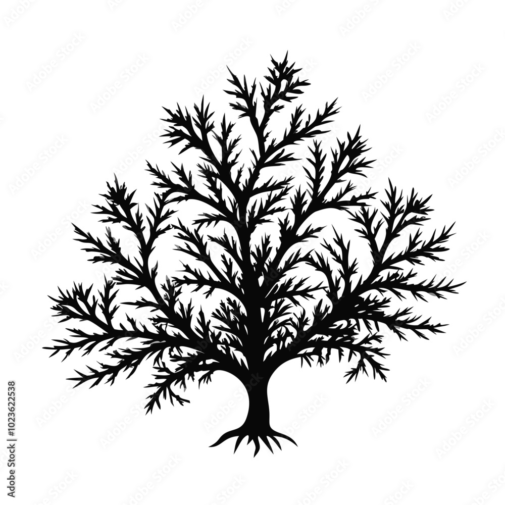 Obraz premium yew--tree-silhouette