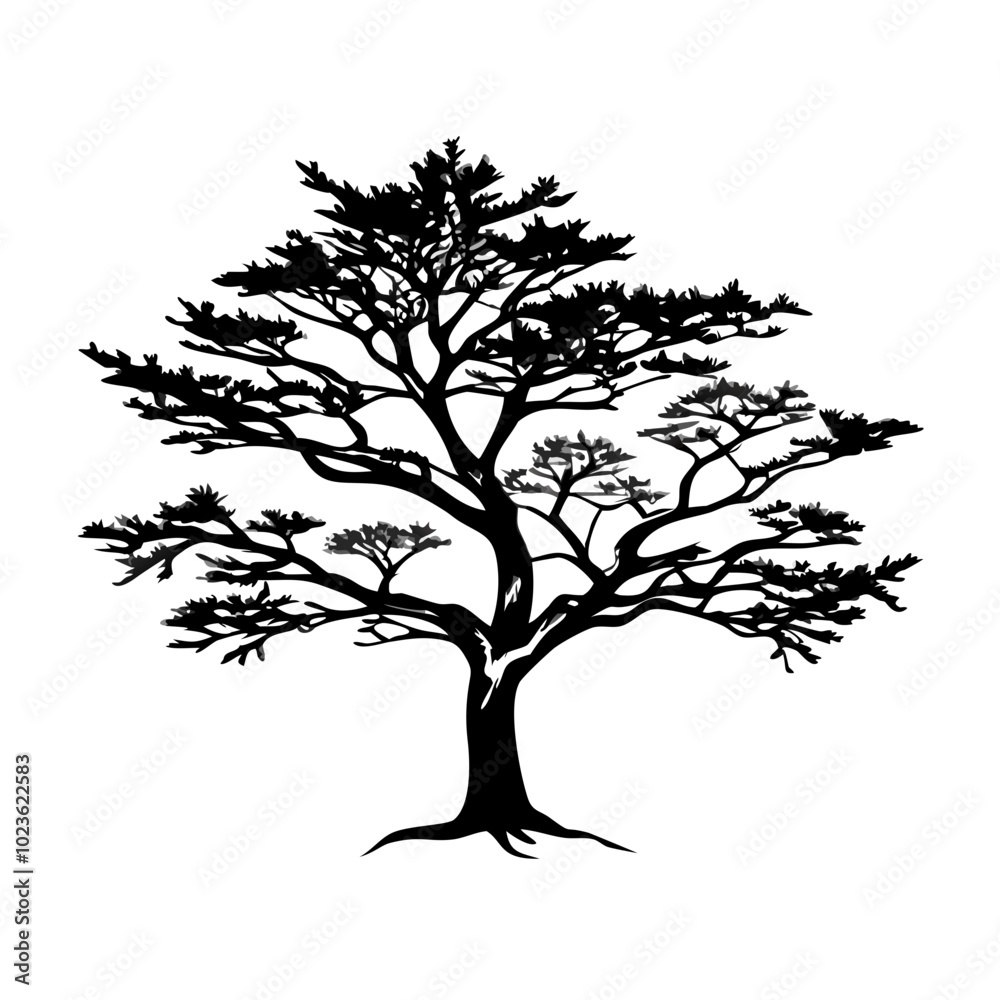 Obraz premium yew--tree-silhouette