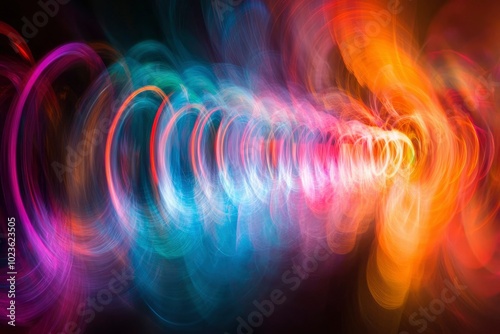 Abstract Background of Colorful, Blurry Light Trails