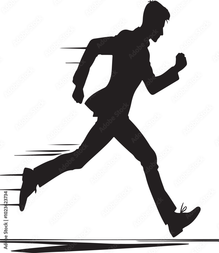 Running man silhouety vector style with white background Running man silhouety vector style with white background