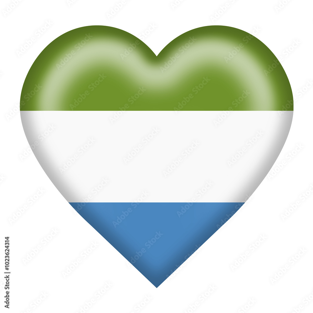 Sierra Leone flag heart button