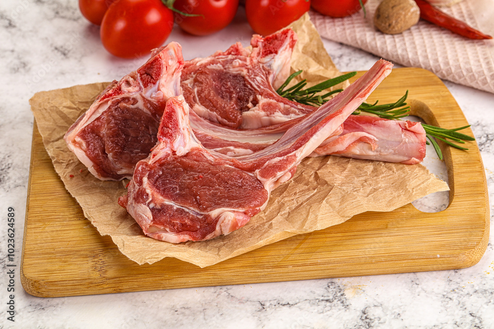 Raw Rack of Lamb for cooking Raw Rack of Lamb for cooking