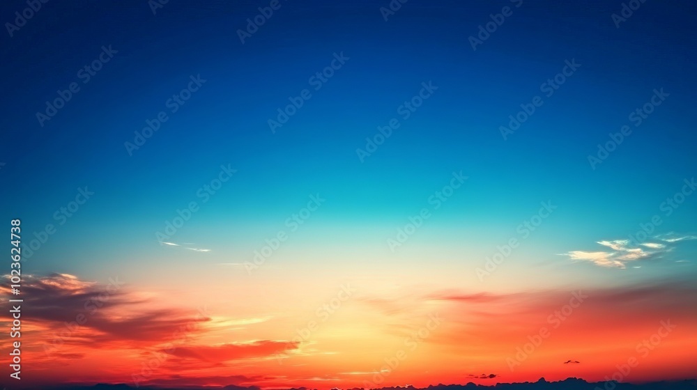 Orange-blue sky at sunset, like a copy of a cosmic background; red evening sky without a single cloud. Orange-blue sky at sunset, like a copy of a cosmic background; red evening sky without a single cloud.