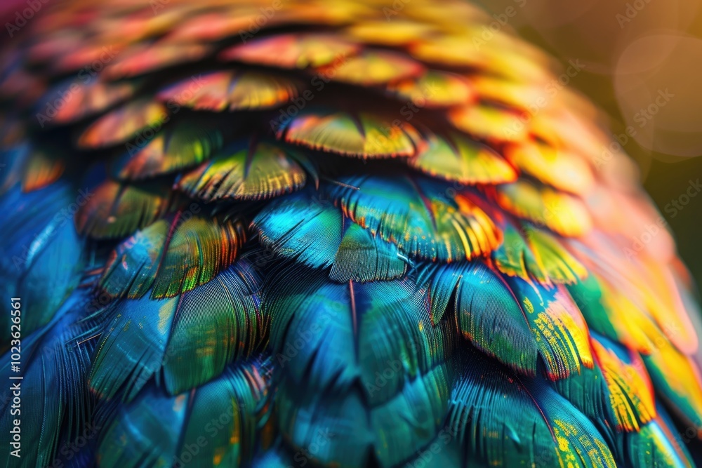 Obraz premium Vibrant close up of peacock feathers