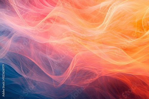 Abstract Art of Intertwined Translucent Layers with Warm Colors