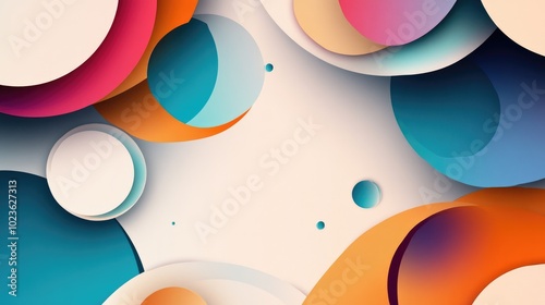 Wallpaper Mural Abstract circular card 2d background Torontodigital.ca