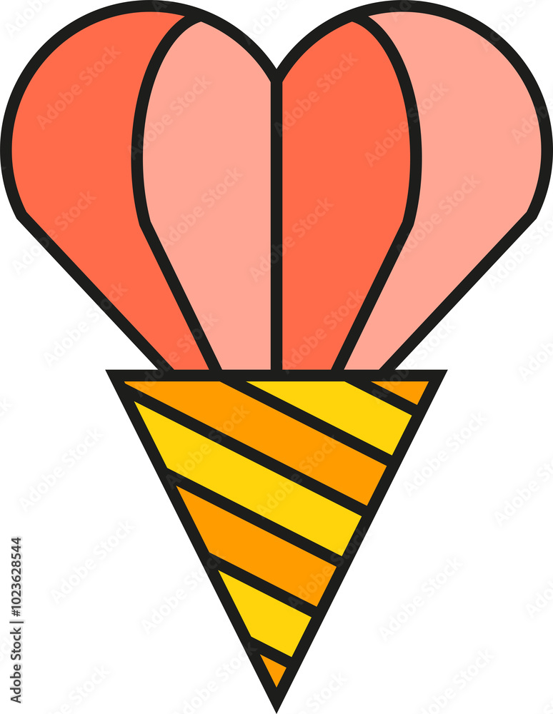 Heart in Cone Icon Heart in Cone Icon