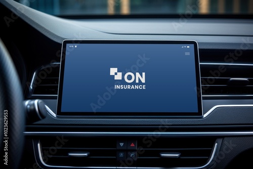 Modern car insurance technology display