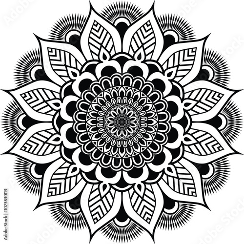 Beautiful floral pattern mandala art isolated on a white background, decoration element for meditation poster, yoga, banner, henna, invitation, cover page, design element mandala art, vector art
