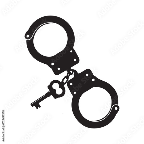 Handcuff silhouette vector illustration