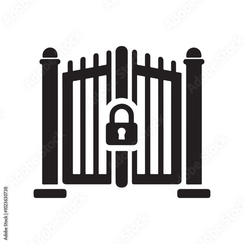 Best Security Gate Silhouette Vector Illustrations for Print & Web