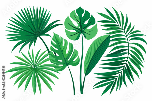 Hand drawn watercolor illustration-colored perforated leaves on white background