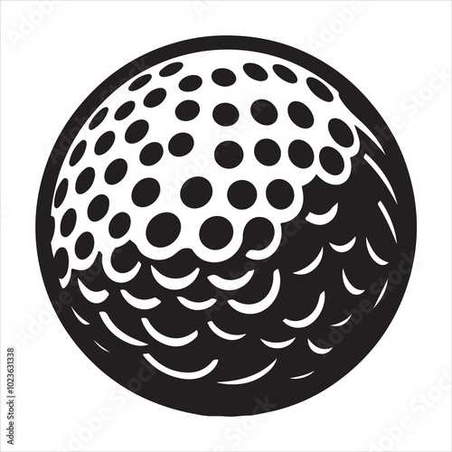 golf sports ball silhouette on white background
