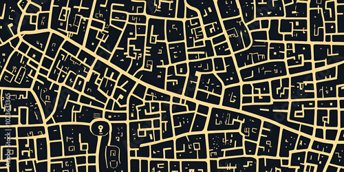 symbolizing lines of a town. bird eye view.