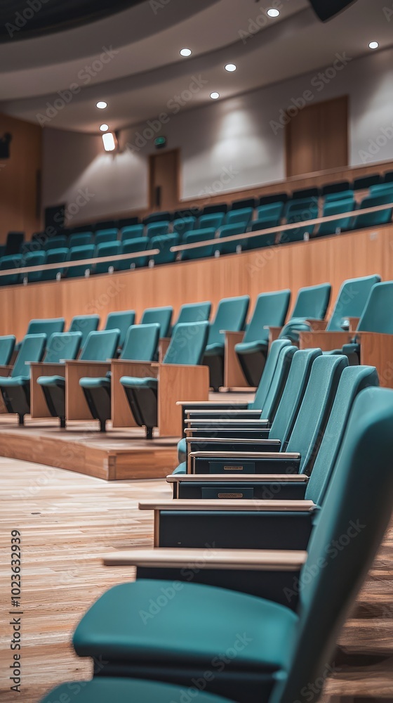 Fototapeta premium Empty Seating Arrangements in Modern Auditorium
