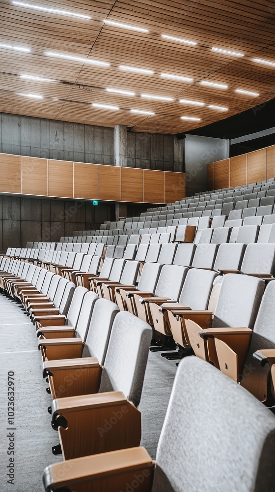 Fototapeta premium Modern Empty Auditorium Seating Arrangement View