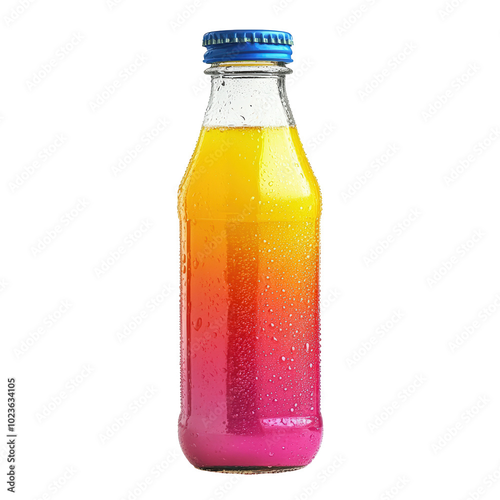 Freshly Squeezed Juice in a Colorful Bottle Freshly Squeezed Juice in a Colorful Bottle