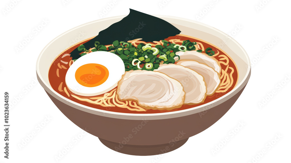 Traditional Japanese Ramen in a Classic Bowl Traditional Japanese Ramen in a Classic Bowl