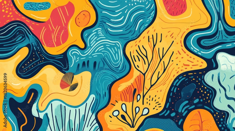 A whimsical cartoon patterned illustration with playful designs ideal for backgrounds Easily overlays text enhancing presentations and versatile for various applications A whimsical cartoon patterned illustration with playful designs ideal for backgrounds Easily overlays text enhancing presentations and versatile for various applications