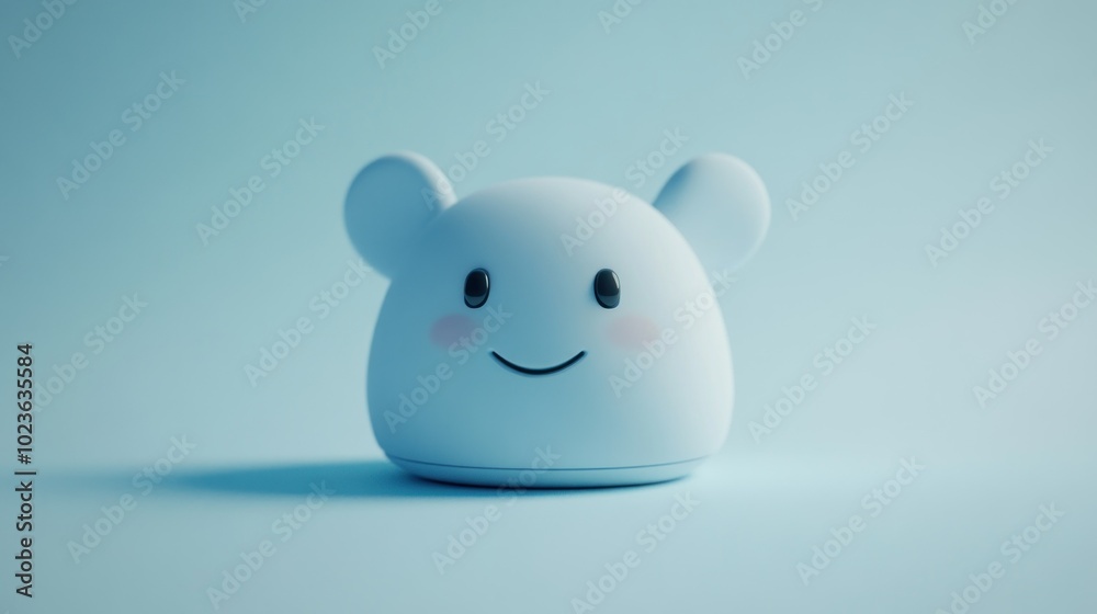 Blue Character with Smiling Face and Big Ears Blue Character with Smiling Face and Big Ears