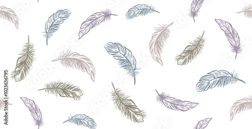 Feather Pattern on white	
