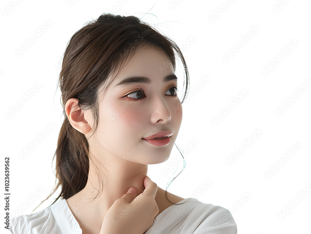 Close-up of female figure on white background Close-up of female figure on white background