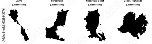 Cairns, Carpentaria, Cassowary Coast, Central Highlands outline maps