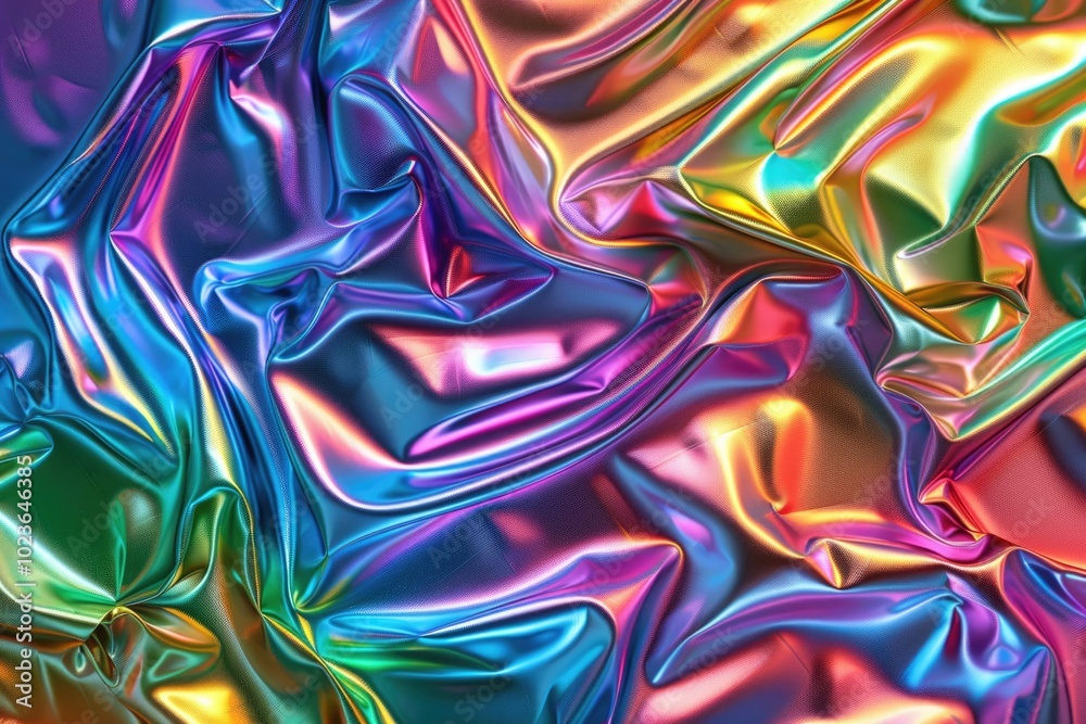 Holographic iridescent foil with digital abstract texture. Holographic iridescent foil with digital abstract texture.