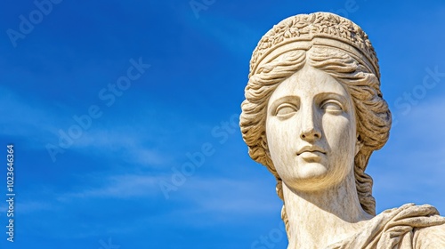 A statue of a woman with a crown on her head