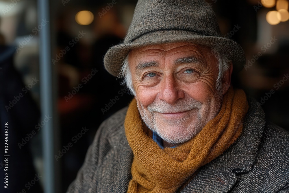 stylishly dressed elderly gentleman with a warm smile set against a deep contrasting background exuding charisma and timeless fashion stylishly dressed elderly gentleman with a warm smile set against a deep contrasting background exuding charisma and timeless fashion