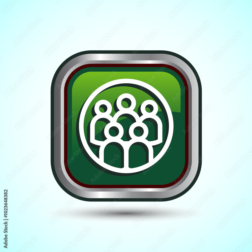 Teamwork Icon Design Illustration, Cooperation Icon For Apps and Websites, Green Color Square Button Design Teamwork Icon Design Illustration, Cooperation Icon For Apps and Websites, Green Color Square Button Design