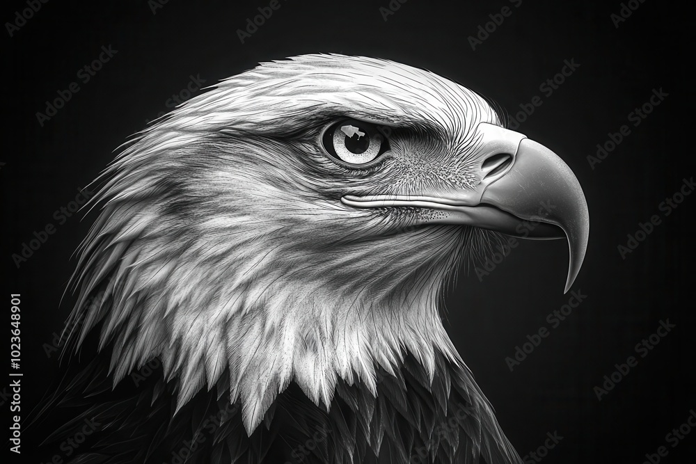 stylized black and white vector illustration of an eagle head resembling a tattoo showcasing strength and freedom in a bold artistic form stylized black and white vector illustration of an eagle head resembling a tattoo showcasing strength and freedom in a bold artistic form