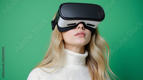 portrait of a woman wearing VR sunglasses