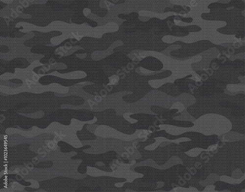 digital camouflage black pattern, seamless vector background, modern texture
