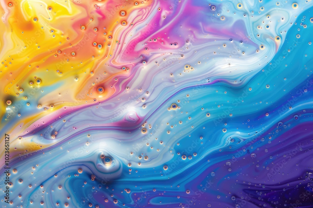 Rainbow colors in soap bubbles and oil art mix. Rainbow colors in soap bubbles and oil art mix.