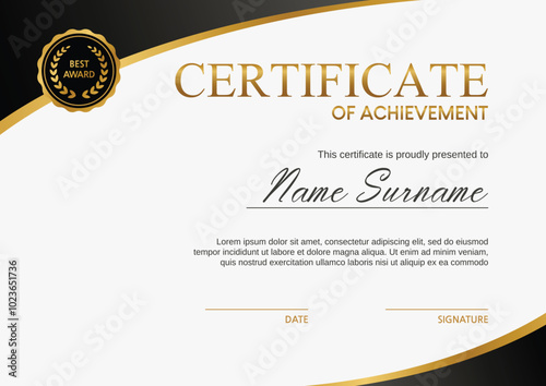 a luxurious business document certificate