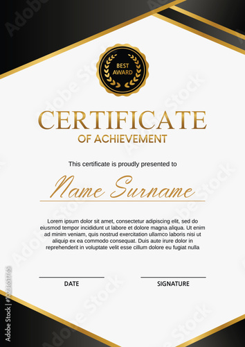 a luxurious business document certificate
