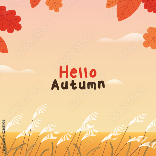 Simple and cute vector autumn background