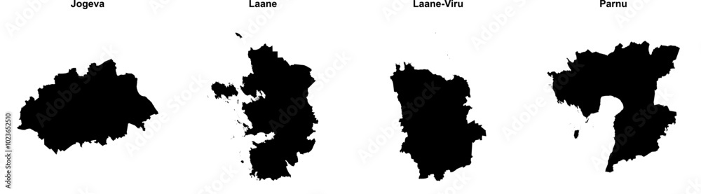 Jogeva, Laane, Laane-Viru, Parnu outline maps Jogeva, Laane, Laane-Viru, Parnu outline maps