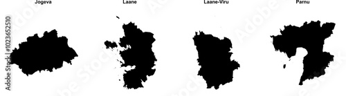 Jogeva, Laane, Laane-Viru, Parnu outline maps photo