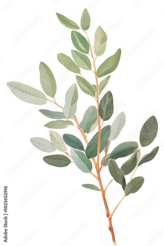 A branch with green leaves plant herbs leaf. A branch with green leaves plant herbs leaf.