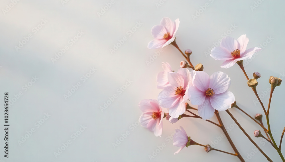 Cherry Blossom Soft Background for Day of the Dead Design