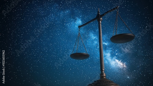Scales of Justice Under the Starry Night Sky