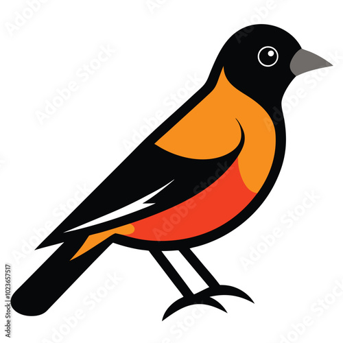 Solid color Orchard Oriole animal vector design