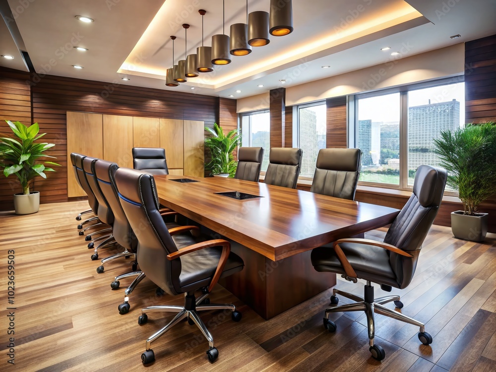 A sleek, modern conference room with a large wooden table, surrounded by leather chairs, conveying a sense of professionalism, stability, and reliable business services. A sleek, modern conference room with a large wooden table, surrounded by leather chairs, conveying a sense of professionalism, stability, and reliable business services.