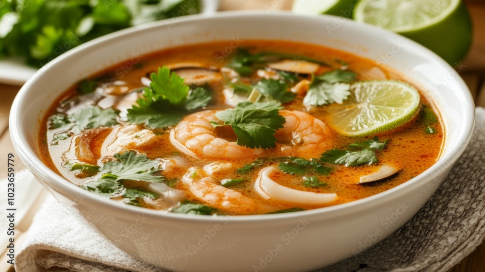 Delicious Shrimp Soup with Limes and Fresh Herbs Delicious Shrimp Soup with Limes and Fresh Herbs