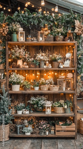 Wooden Shelving Unit for Seasonal Display