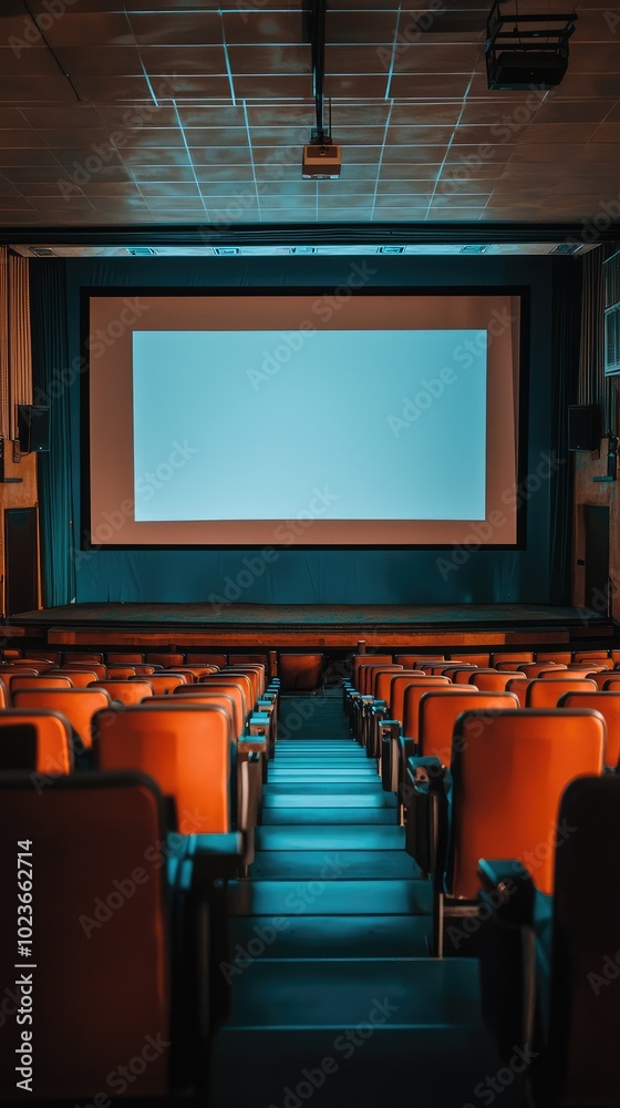 Fototapeta premium Empty Auditorium with Large Projection Screen