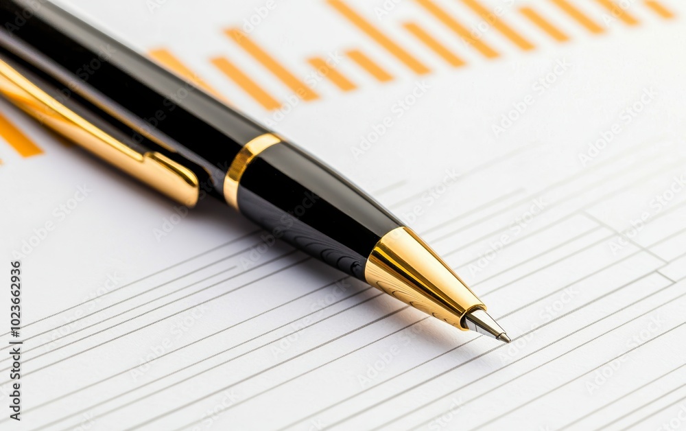 A business plan document, papers and pen, flat lay, modern style, isolated on white background A business plan document, papers and pen, flat lay, modern style, isolated on white background